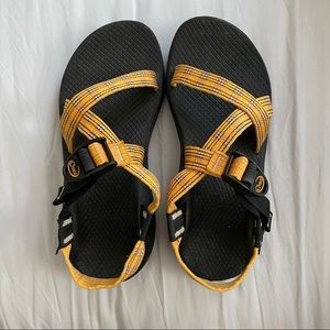 Yellow Plaid single strap Chacos
